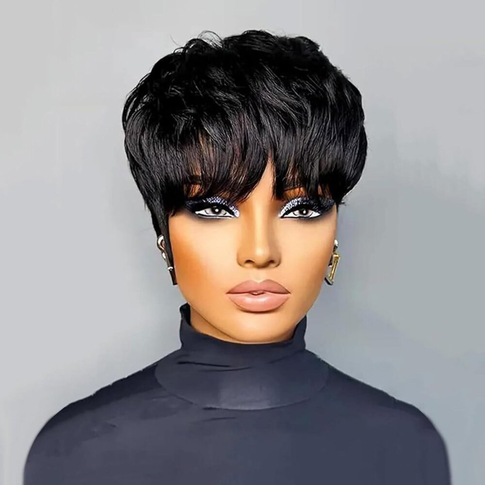 Pixie Cut Wig Human Hair Pixie Cut Wigs For Black… - image 4